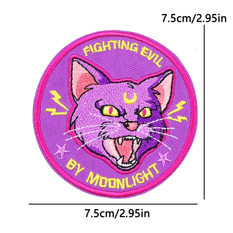 Parche bordado de trío de fantasía, hierro en gato, dinosaurio, mariposa, diseño bonito para chaqueta vaquera, insignias adhesivas de Idea de regalo caprichosas - imagen 4