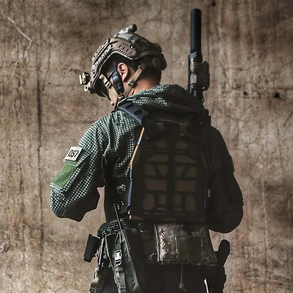 Chaleco táctico ABS Airsoft SS para exteriores, sistema Molle, portador de placa de marco de plástico - imagen 3