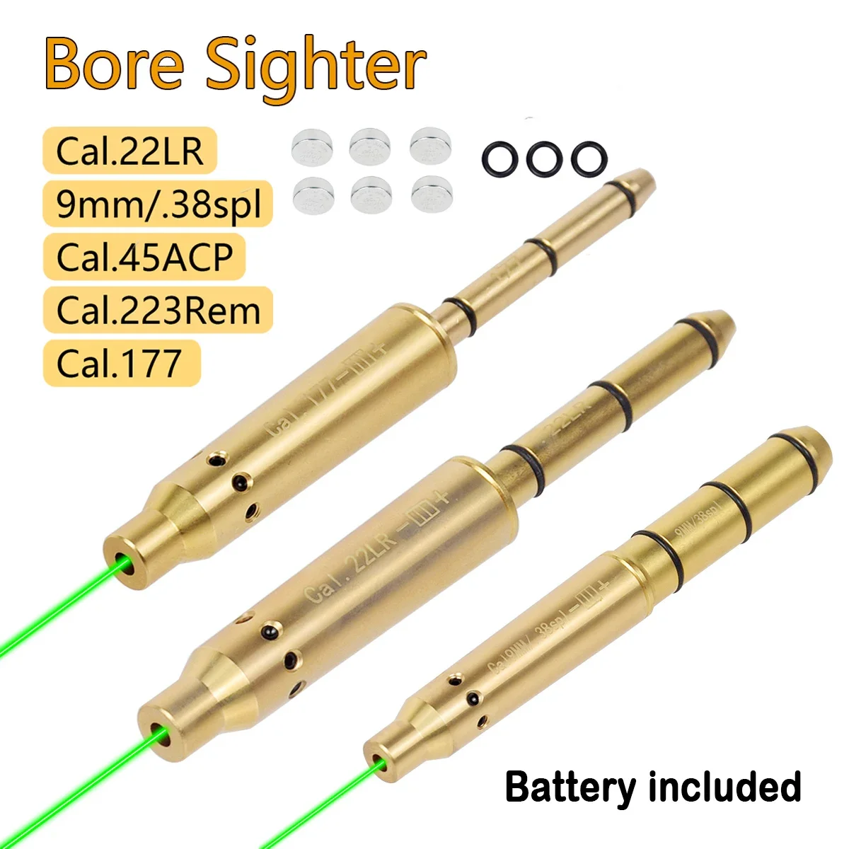 Mira láser táctica de orificio rojo Boresighter.177.22LR 12GA.38spl 20GA.308 9MM.45ACP calibre de caza para Rifle para G17 G19 1911 - imagen 2