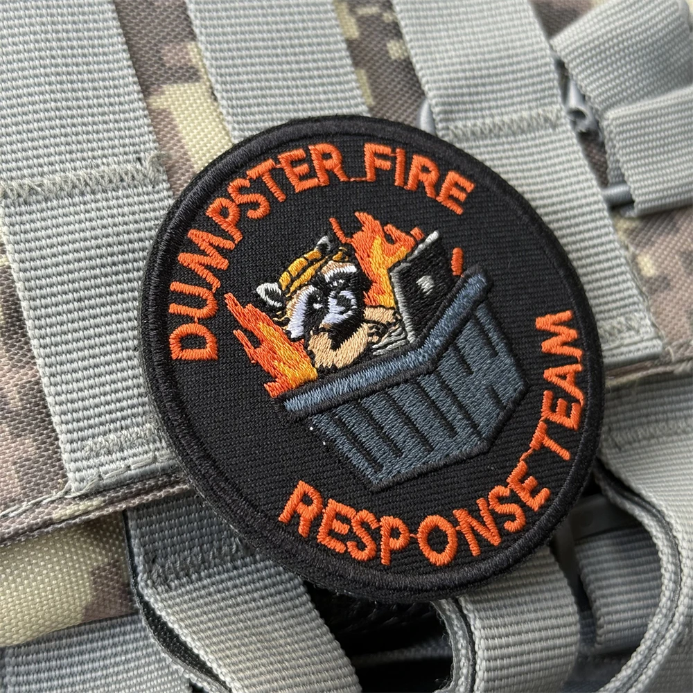 Parche táctico Dumpster Fire Response Team Morale, parches de gancho y bucle bordados del ejército militar para ropa, pegatina para mochila - imagen 5