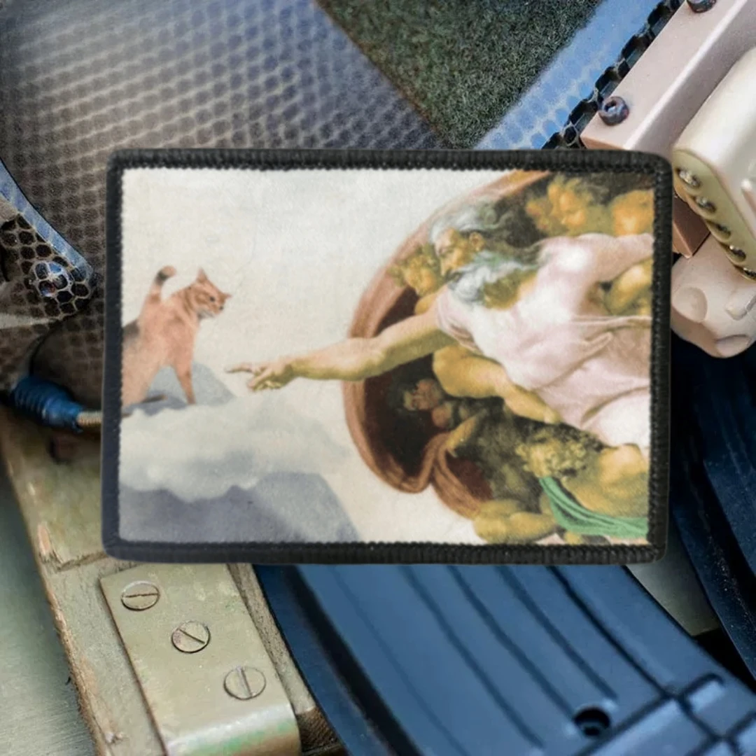 Parche táctico moral "¿Quién no puedo gatos van al cielo", brazalete militar, parches de gancho y bucle impresos para ropa, pegatina para mochila - imagen 4