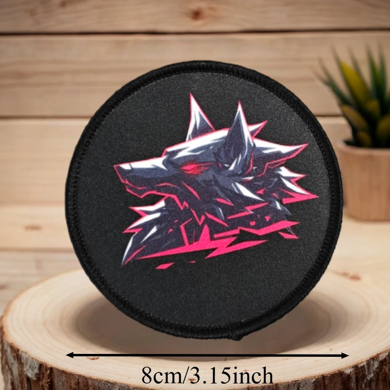 Parche con estampado de lobo militar, chaleco táctico, insignia de moral con gancho y bucle, pegatinas decorativas para mochila, parches para brazalete para ropa - imagen 3