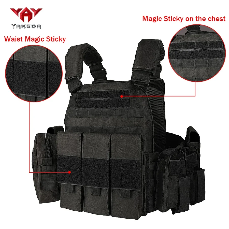 YAKEDA-Chaleco táctico de siete piezas para exteriores, uniforme de trabajo de seguridad transpirable multifuncional, Accesorios militares resistentes al desgaste - imagen 4
