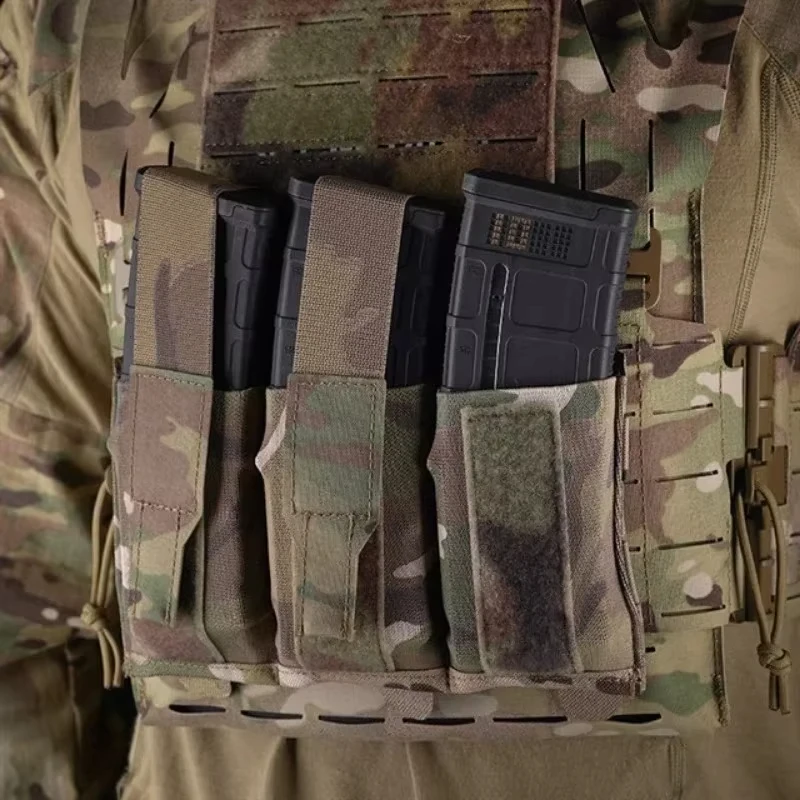 ERQYGRA revista táctica 5,56/7,62mm bolsa ligera con solapa Triple Mag caza Molle accesorios de Paintball bolsa de cintura de tiro - imagen 5