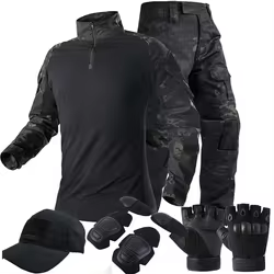 Trajes tácticos de camuflaje RU para hombre, uniforme para exteriores, camiseta de manga larga MCBK transpirable + pantalón Cargo multibolsillo, conjuntos de combate de entrenamiento