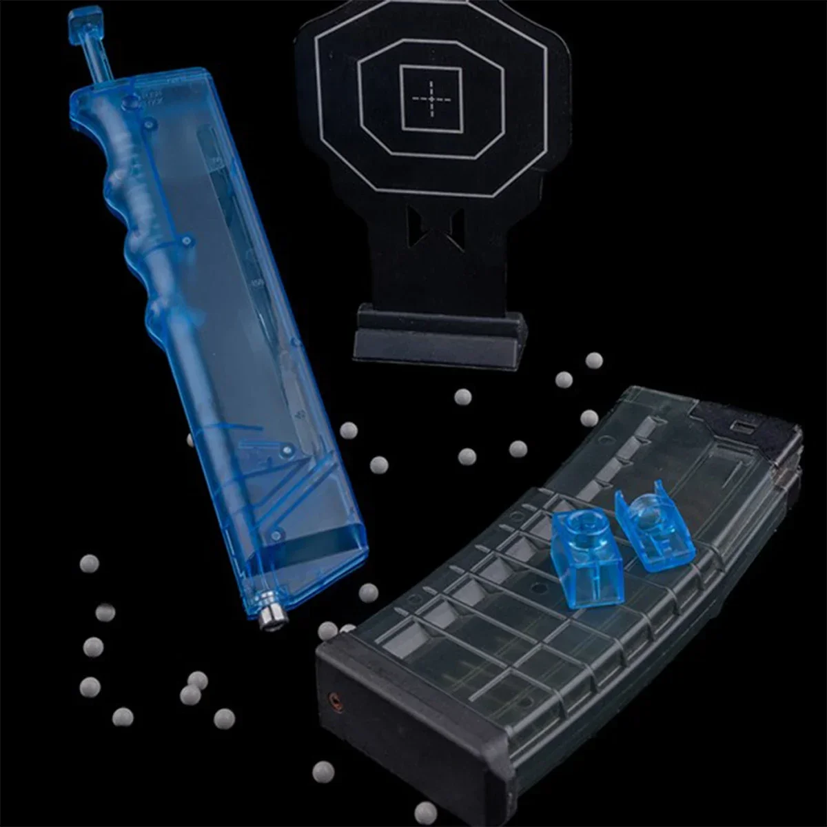 Nuevo Cargador de velocidad BB, relleno de prensa rápida tipo bala con dos adaptadores, adecuado para juegos de combate al aire libre, - imagen 2