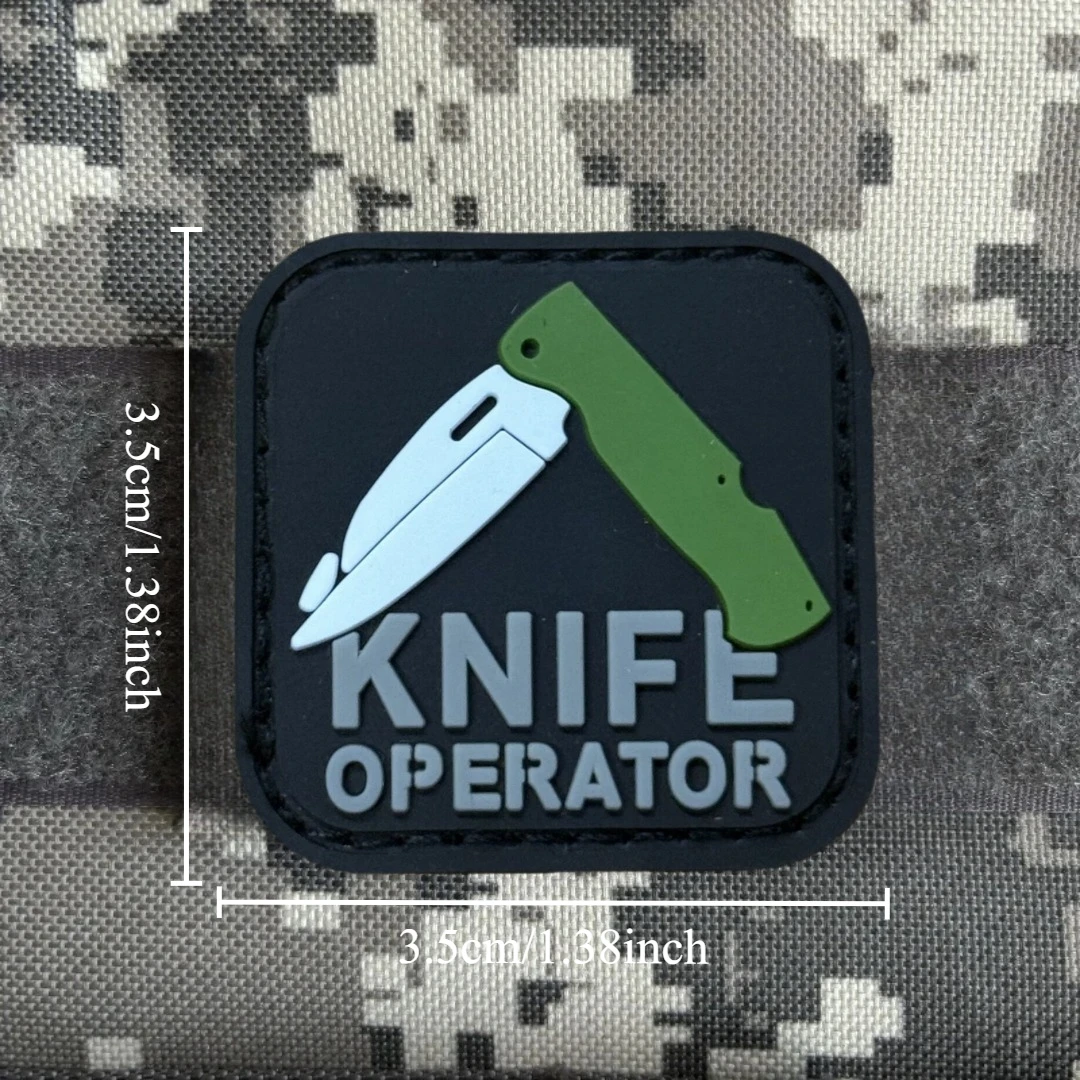 Parche de operador de cuchillo, insignia de moral táctica, emblema del ejército militar, pegatina para mochila, parches de gancho de PVC 3D para ropa - imagen 2