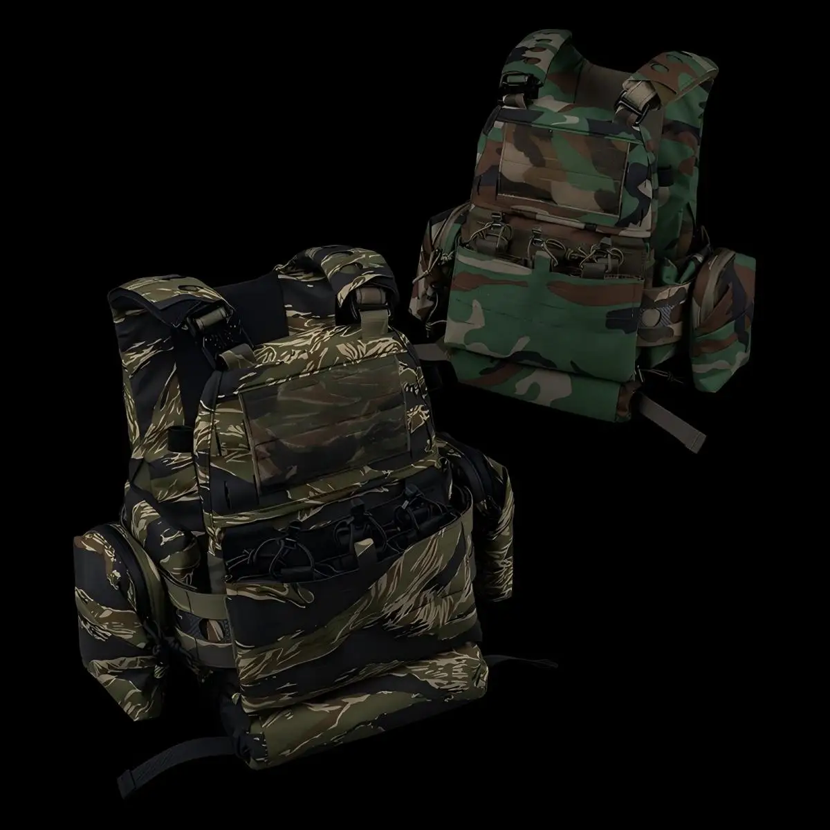 Portador de placa de PC V5, chaleco ajustable con plataforma de armadura todo en uno ágil con bolsa Triple Mag de liberación rápida, bolsa secundaria para artículo de 2 uds. - imagen 3