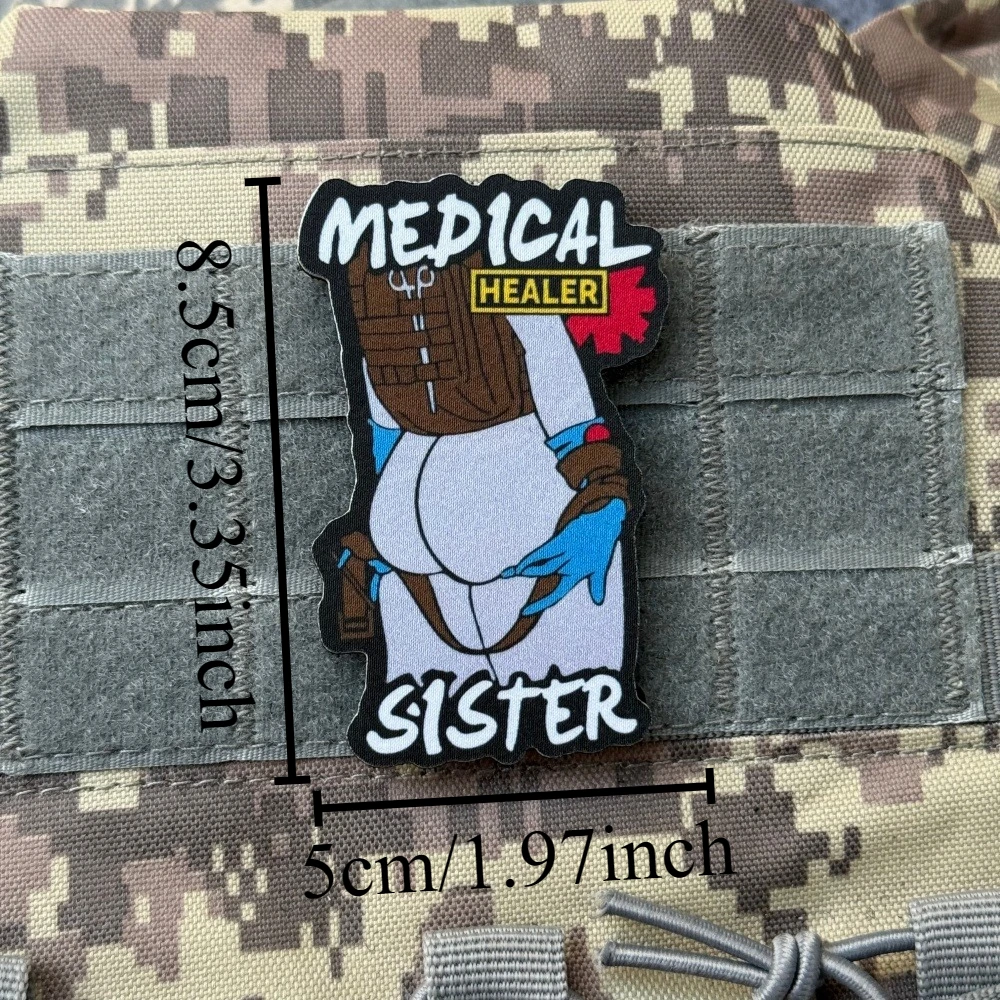 Parche "enfermera", insignia de moral táctica, emblema personalizado del ejército militar, pegatina para mochila, parches de gancho y bucle impresos para ropa - imagen 2