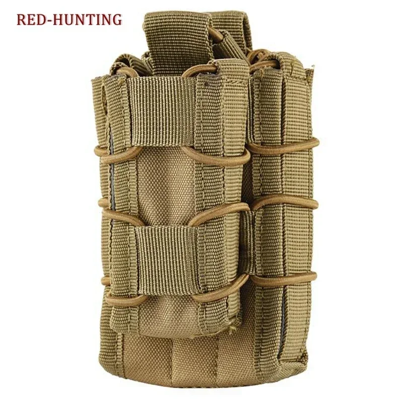 Portacargador táctico doble MOLLE para cargadores de rifle y pistola
