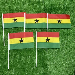 Bandera de mano Ghana 21x14cm con asta para eventos deportivos