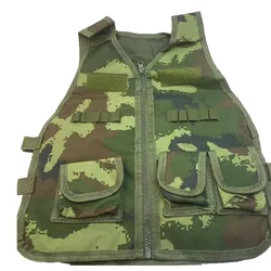 Chaleco militar con múltiples bolsillos para niños, chaleco de camuflaje transpirable de secado rápido para niños, chalecos de juego de caza y aventura al aire libre