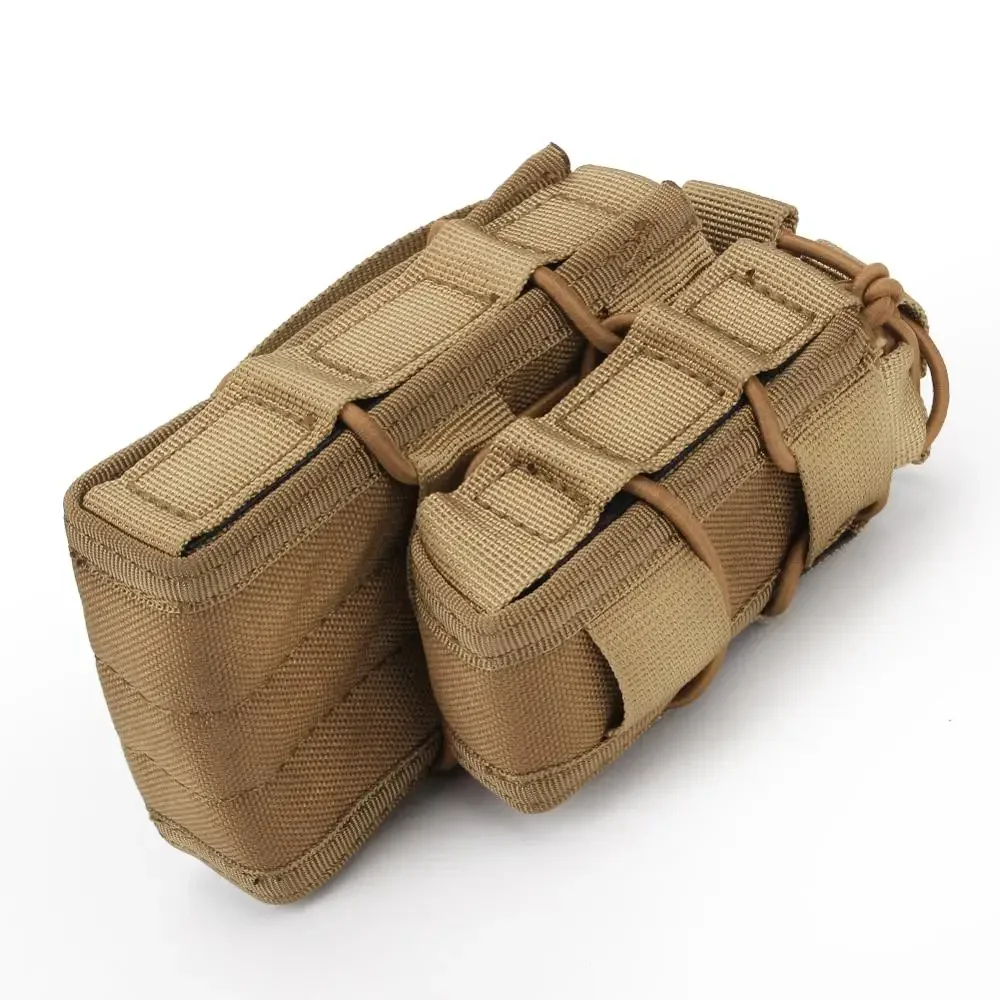 Bolsa táctica Molle doble para revistas M4 M14 AK, accesorios de caza para Rifle, estuche para revistas de tiro para caza y Painball - imagen 4