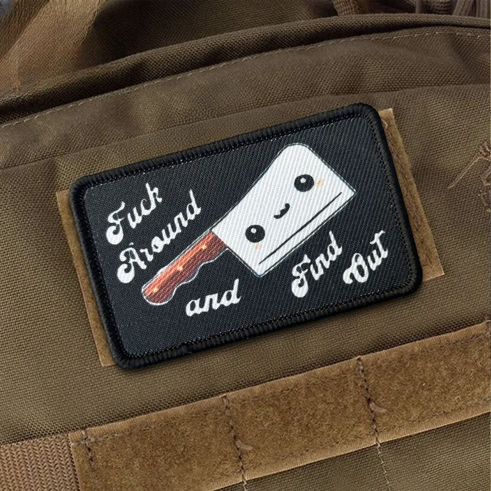 Parche táctico velcro cuchillo anime – Moral para mochila y chaleco - imagen 4