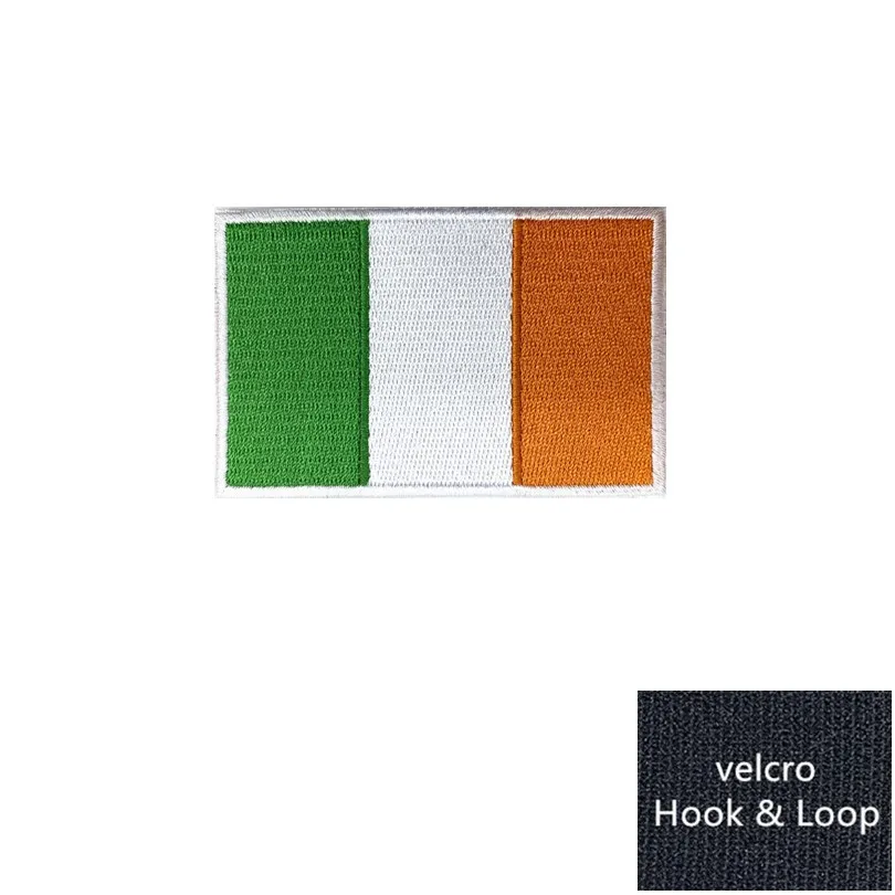 Brazalete con bandera de Irlanda, parche bordado con gancho y bucle o hierro, insignia bordada, tela, raya moral militar, 1 ud. - imagen 4