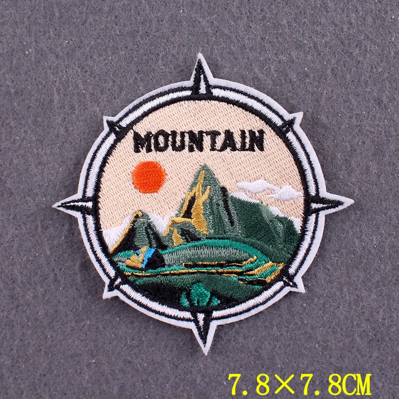 Parche bordado para acampar en la montaña, parches para planchar en la ropa, rayas, insignias de viaje de aventura DIY, parches al aire libre para ropa - imagen 5