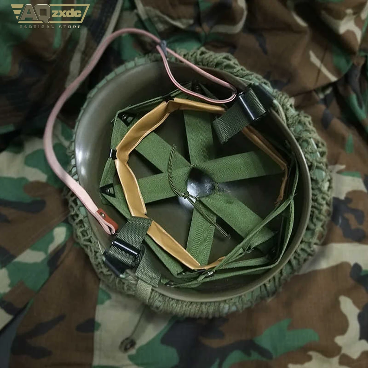 Casco americano M1 de acero de doble capa, ventilador militar de aleación de acero, casco táctico especial para cine y televisión, campo de equitación - imagen 3