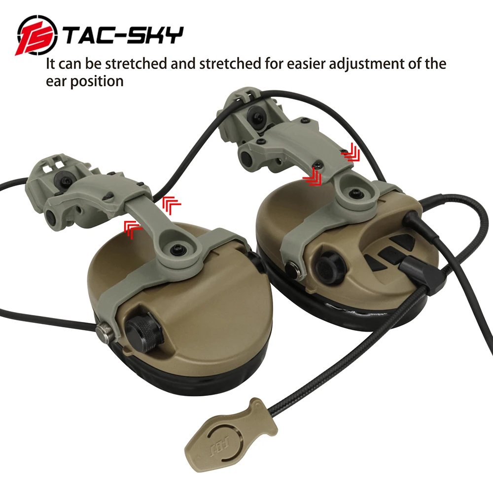 TS TAC-SKY auriculares tácticos ARC Rail adaptador soporte Sordin auriculares orejeras de silicona versión para caza al aire libre Airsoft deporte - imagen 5