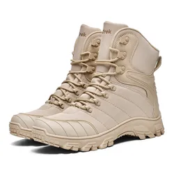Botas de senderismo militares HIKEUP: botas de caza tácticas antideslizantes y resistentes al desgaste para entrenamiento al aire libre y ejercicios de campo
