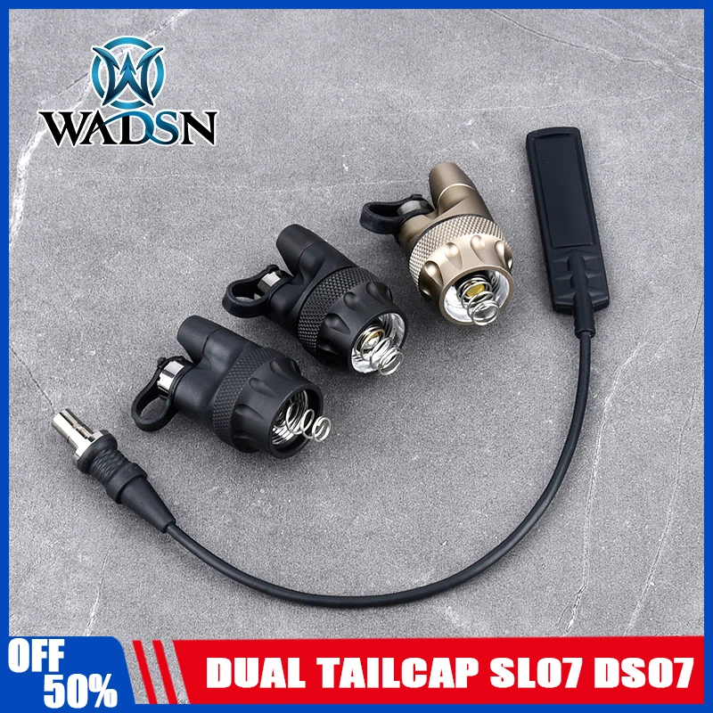 Tapa trasera doble táctica SL07 DS07, interruptor de linterna táctica, luz de explorador, cubierta de nailon de metal SF M300 M600 para interruptores remotos de PLH-V2