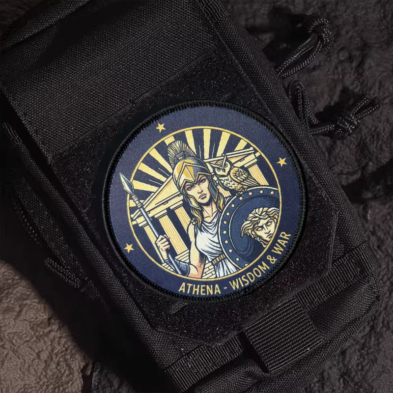 THENA Parche táctico militar escudo de medusa con gancho y bucle - imagen 3