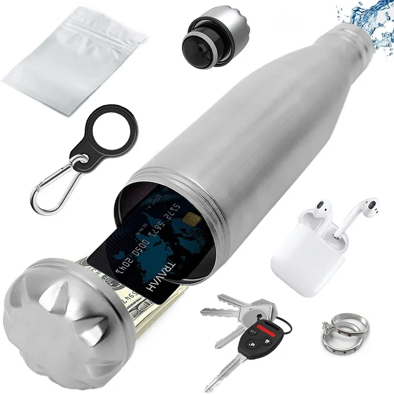 Caja fuerte oculta secreta para botella de agua de acero, caja fuerte para dinero, caja fuerte oculta, compartimento de almacenamiento para tarjetas, llaves y efectivo - imagen 2