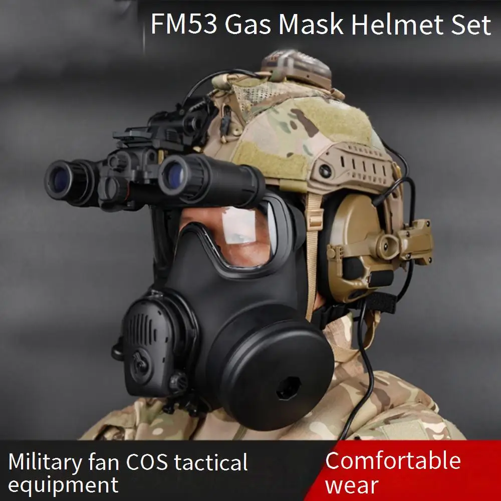 FM53 Máscara de gas Casco de airsoft al aire libre Conjunto táctico - imagen 2