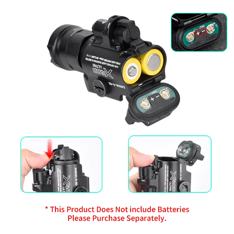 Surefir táctico X400 X400V X400U X300 rojo/verde WADSN linterna Airsoft pistola caza Scout luz LED estroboscópica ajuste riel de 20mm - imagen 4