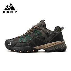 HIKEUP, zapatos de senderismo para hombre, zapatos de escalada de tela de malla, zapatillas de Trekking al aire libre para hombre, suela de goma, salida de fábrica