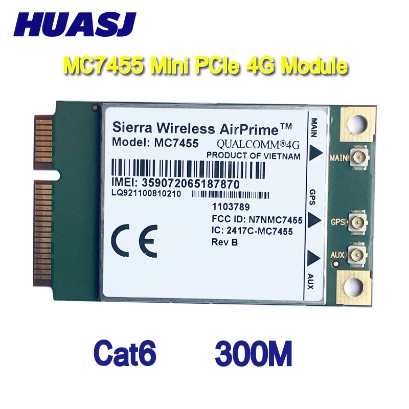 HUASJ MC7455 FDD-LTE Tarjeta 4G Cat6 300M Mini PCIe 4G Módulo Inalámbrico