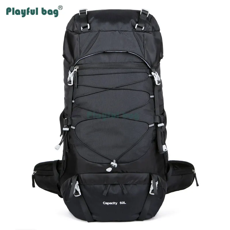 Mochila de Montañismo al aire libre para hombres y mujeres, bolsa de senderismo de gran capacidad, mochila de nailon, AVA145, 50L - imagen 3