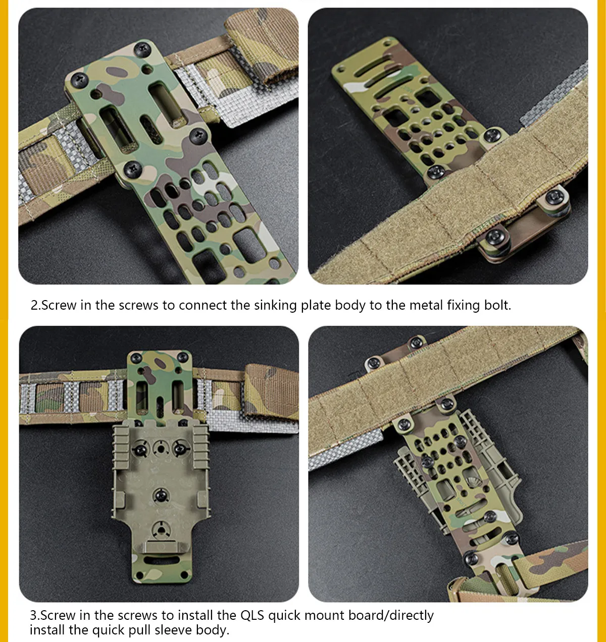 Nueva plataforma de transporte de pierna caída, adaptador de funda de pistola táctica ajustable Modular de Metal Compatible con accesorios adaptadores QLS Airsoft - imagen 5