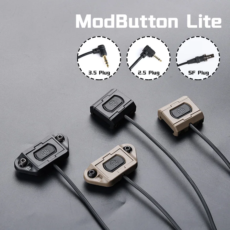 WADSN interruptor remoto de presión táctica, función Dual, enchufe de grúa ModButton trasero PEQ15 DBAL A2 láser AR15 Airsoft M600 linterna
