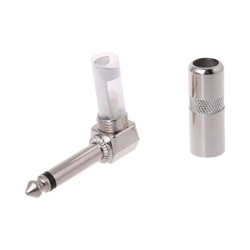 4 Uds ángulo recto 1/4 "TS Mono enchufe teléfono guitarra o conector 6,35mm Dropship - imagen 3