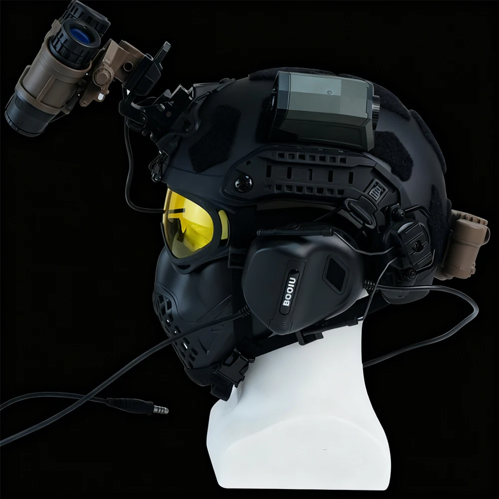 Casco táctico Airsoft, gafas con auriculares, máscara protectora de media cara, gafas de visión nocturna, modelo GPNVG18, Kit de equipo de tiro de Paintball - imagen 3