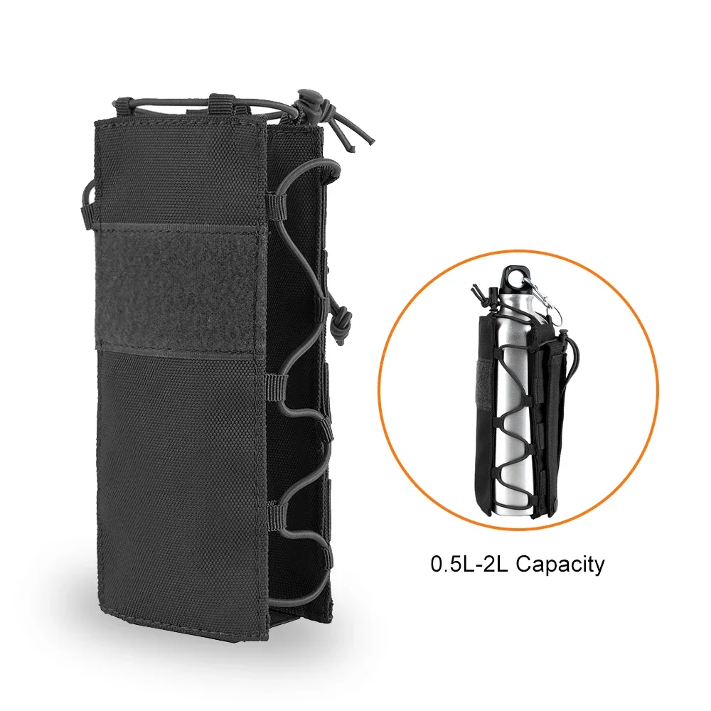 Cinturón para acampar al aire libre, soporte para hervidor, bolsa táctica Molle para botella de agua, bolsa para botella de viaje, portador 0.5L-2L - imagen 2