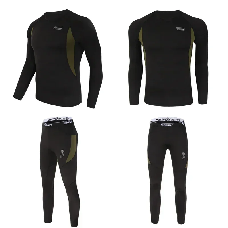 Ropa interior térmica de invierno para hombre, conjuntos de entrenamiento cálidos, forro polar de compresión, talla S-3XL, ropa interior térmica, conjuntos deportivos para hombre - imagen 4