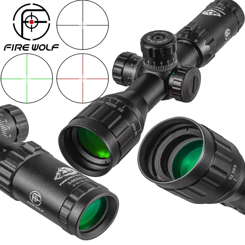 Fire Wolf Mira Táctica 3-9x32 con Retícula Iluminada Rojo y Verde - imagen 2