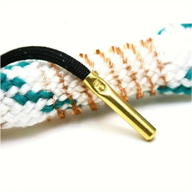 Serpiente universal para limpieza de armas con 2 cepillos de latón integrados, cuerda de orificio de fibra de poliéster para mantenimiento y limpieza de escopetas 12GA - imagen 4