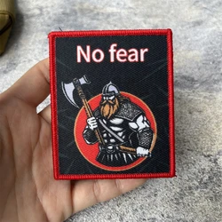 Insignia de moral "No hay miedo", parche táctico, brazalete militar, gancho y bucle, mochila para exteriores, accesorios para sombrero, pegatinas