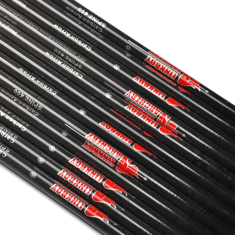 Flecha de carbono de 12 piezas para caza, arco recurvo de plumas de pavo, id4.2 mm, Spine700-1200, 32 pulgadas, 4 pulgadas - imagen 2