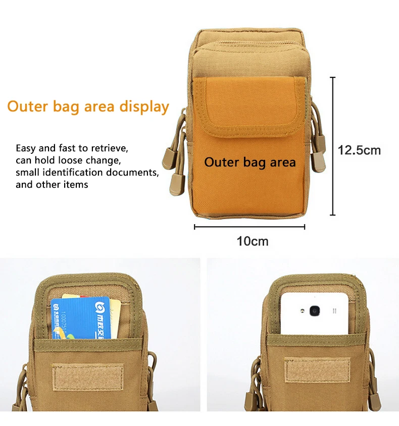 Mochila Molle de caza táctica al aire libre, bolsa de camping, cinturón, mochila de cintura, deportes, correr, bolso de hombro de viaje, bolso bandolera - imagen 2