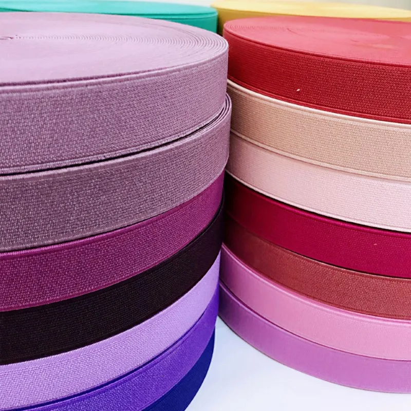 Banda elástica plana de color, banda elástica gruesa de 25MM, 20MM y 50M de ancho, accesorios de ropa, 1m - imagen 3