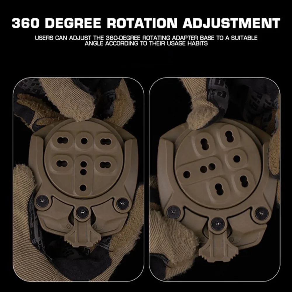 Adaptador de funda de pistola táctica, cinturón de caza giratorio de 360 grados, montaje de Base de pistola, accesorios de funda de tiro Modular - imagen 3