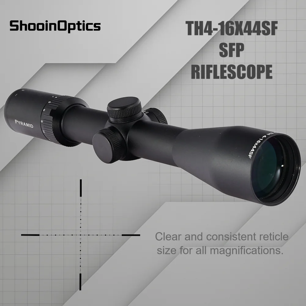 Shooin Optics TH 4-16X44 SF SFP mira telescópica tubo de 30 mm 1/4 MOA alcance de precisión para caza al aire libre