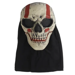 MA-221 Máscara de Halloween con agujero redondo suave, tocado de fiesta aterrador con cómodo accesorio transpirable para caza, aprobado por COD