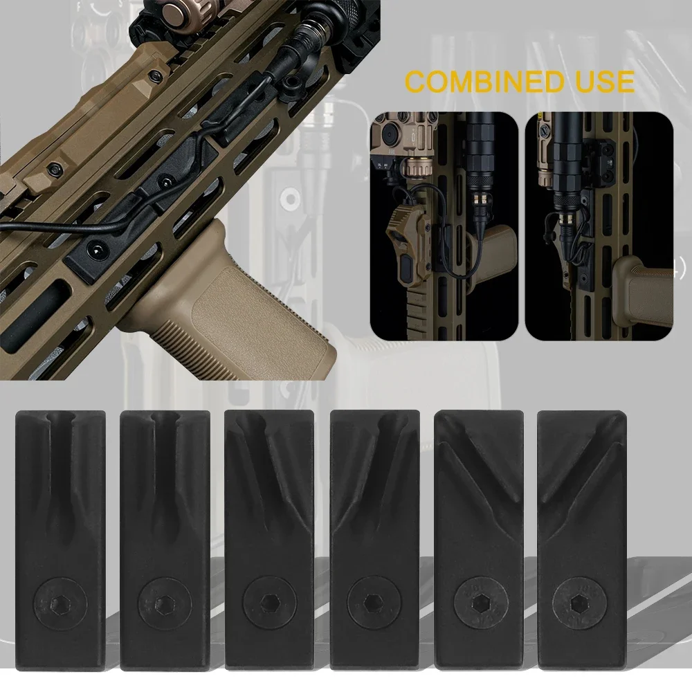 Soporte de Cable M-LOk de nailon, retenedor Modular de riel Airsoft, Clip de Cable de interruptor de linterna para luz M300 M600 PEQ Wea Pon, 6 uds. - imagen 2