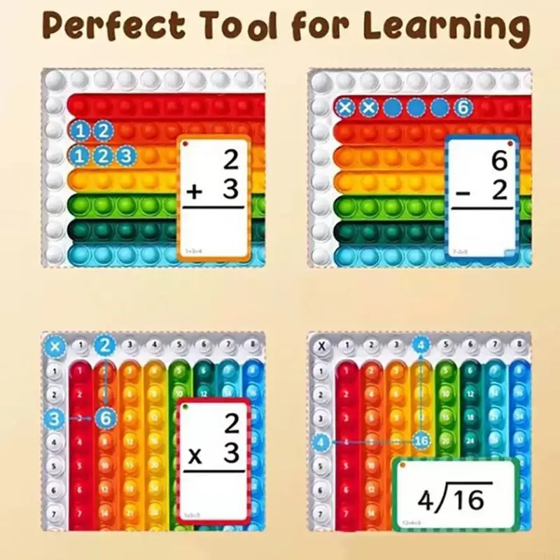Tarjetas interactivas estudio matemáticas, tarjetas educativas coloridas aritmética para niños, tarjetas papel - imagen 3