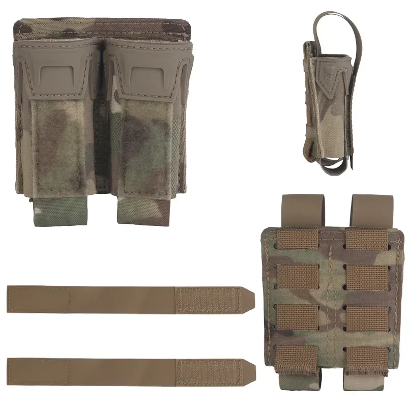 Bolsa magnética simple/doble, correa de combate de 9 mm, cuchillo con bolsa magnética, linterna, estuche para pistola, equipo, MOLLE compatible con caza y tiro - imagen 2