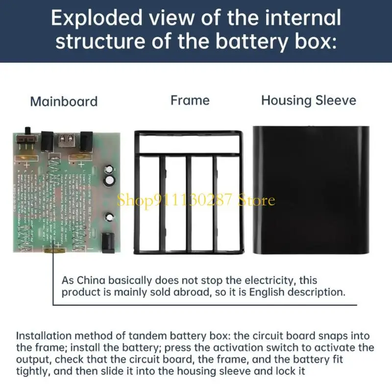 Caja almacenamiento batería J1HC 18650 con puerto DC5521 para sistemas seguridad - imagen 3